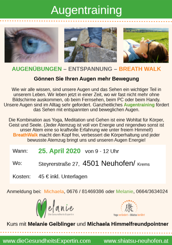 Augentraining 25.4.2020. Augentraining 25.4.2020.